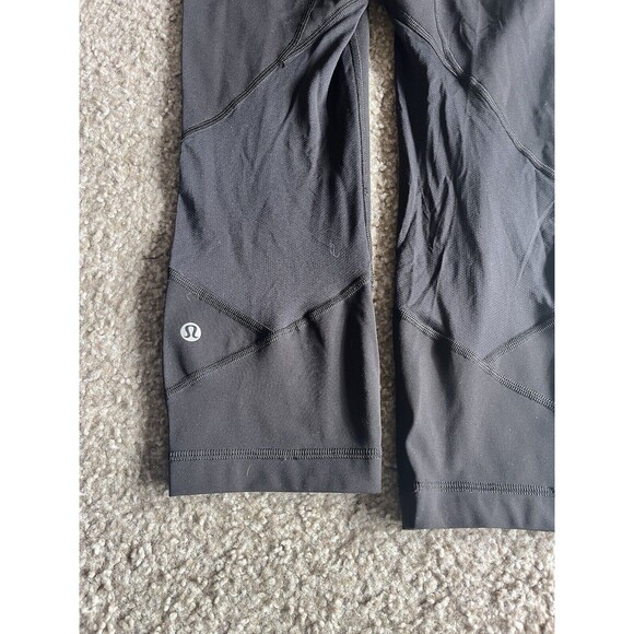 Lululemon Leggings Size 6 Black Pace Rival Crop 22" Athletic Tight w6bavs Women - Picture 6 of 7